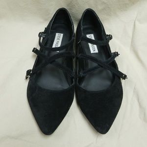 Strappy suede ballet flats